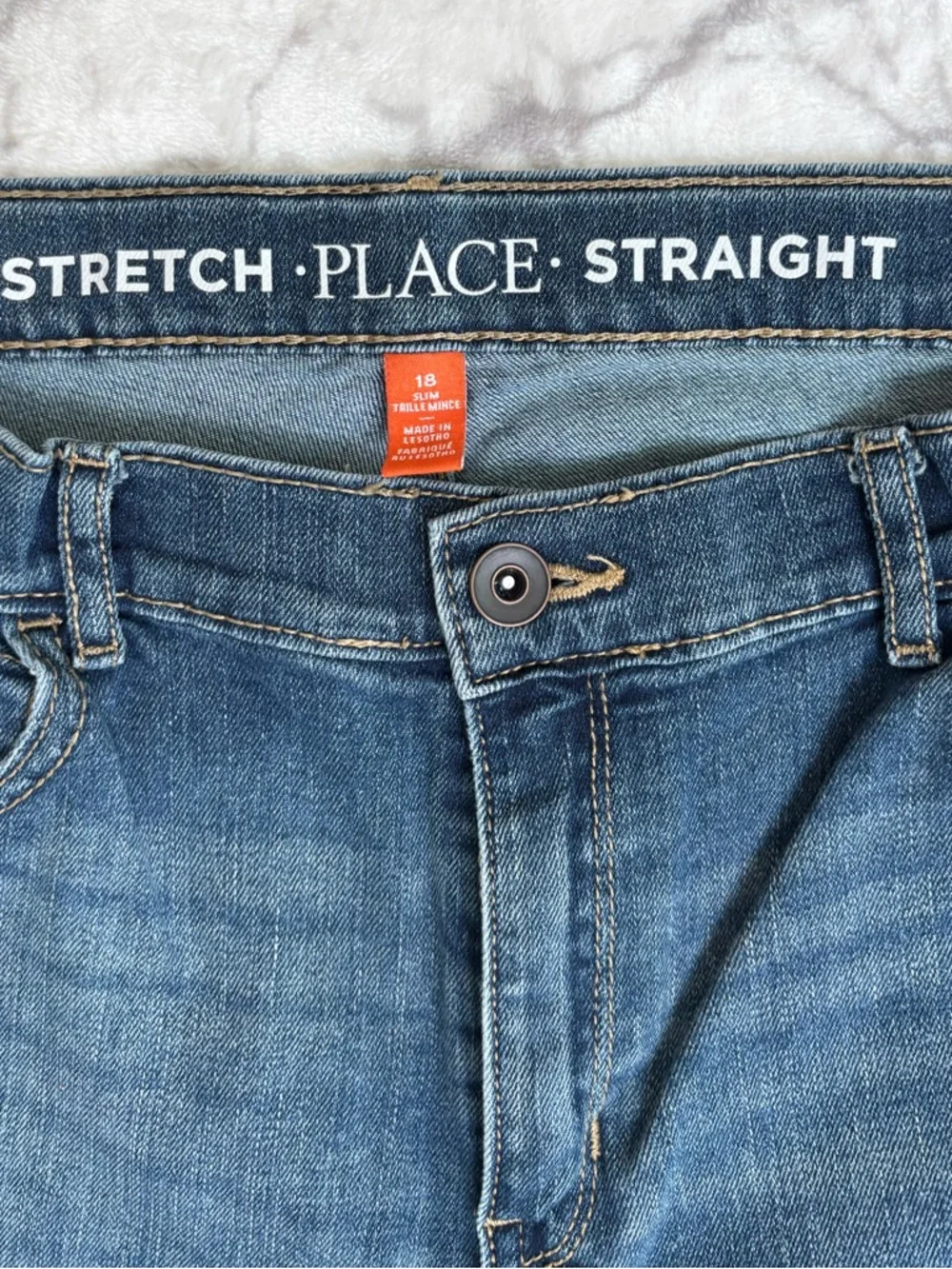 PLACE Blue Jeans Boy's 18 Stretch Straight Leg Skinny Comfort